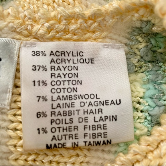 Franco Valeri Short Sleeve Textured Fuzzy Knit Top, Vintage, Size Large - Picture 8 of 8